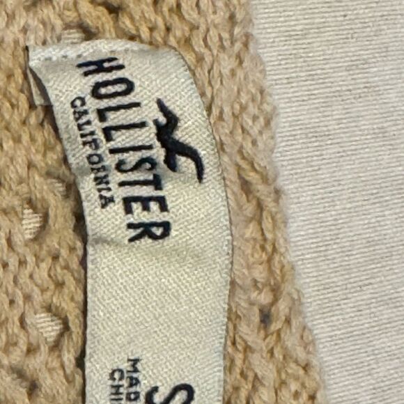 NWT HOLLISTER WOMEN SMALL Beige Knit Crochet Bralette with Floral Embroidery - Picture 5 of 6